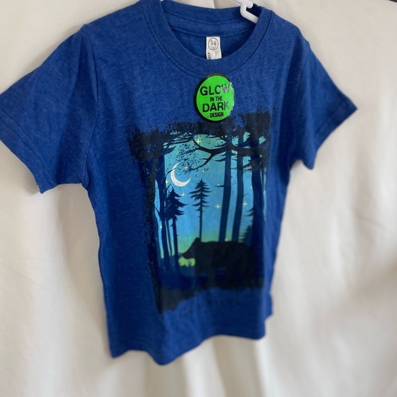 Rabbit Skins Glow In The Dark Blue T Shirt “Gatlinburg” Forest/bear Boys Size 3 - Picture 3 of 7